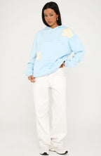 Sunkissed Bloom Oversized Hoodie Blue