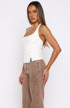 I'm Next Halter Top Off White