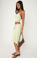 Cool Chaos Midi Skirt Sage Green