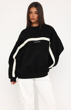 Take Another Chance Oversized Drop Shoulder Sweater Black