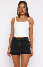 Charlotte Denim Mini Skirt Black Acid Wash