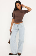 Chelsea Low Rise Straight Leg Jeans Glacier Blue Wash
