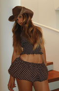 Runaway Heart Mini Skort Chocolate Polka Dot