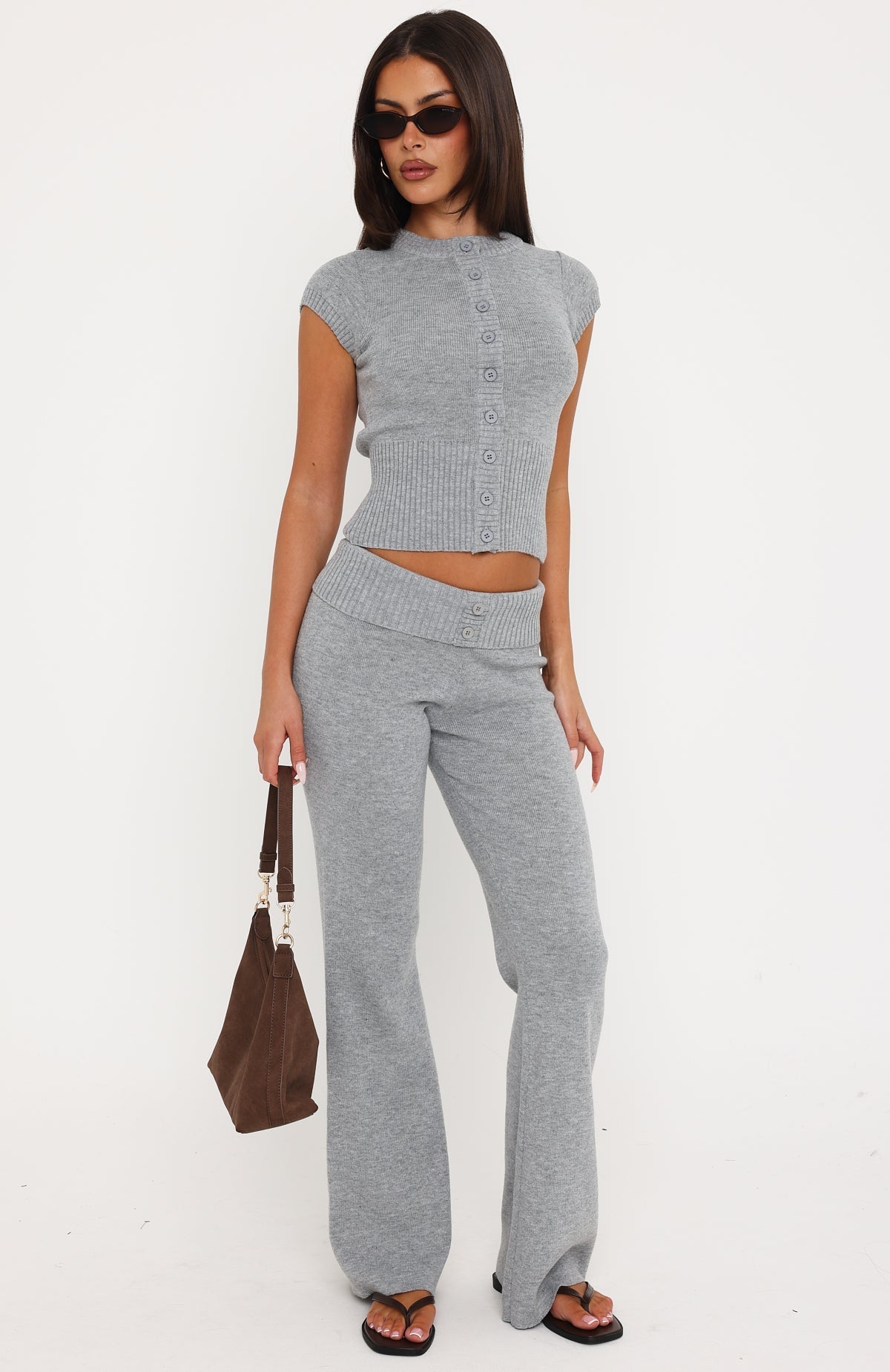 Almost Love Knit Pants Grey