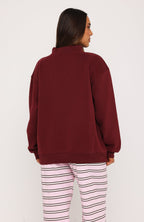 Be Good To Me Mock Neck Sweater Burgundy