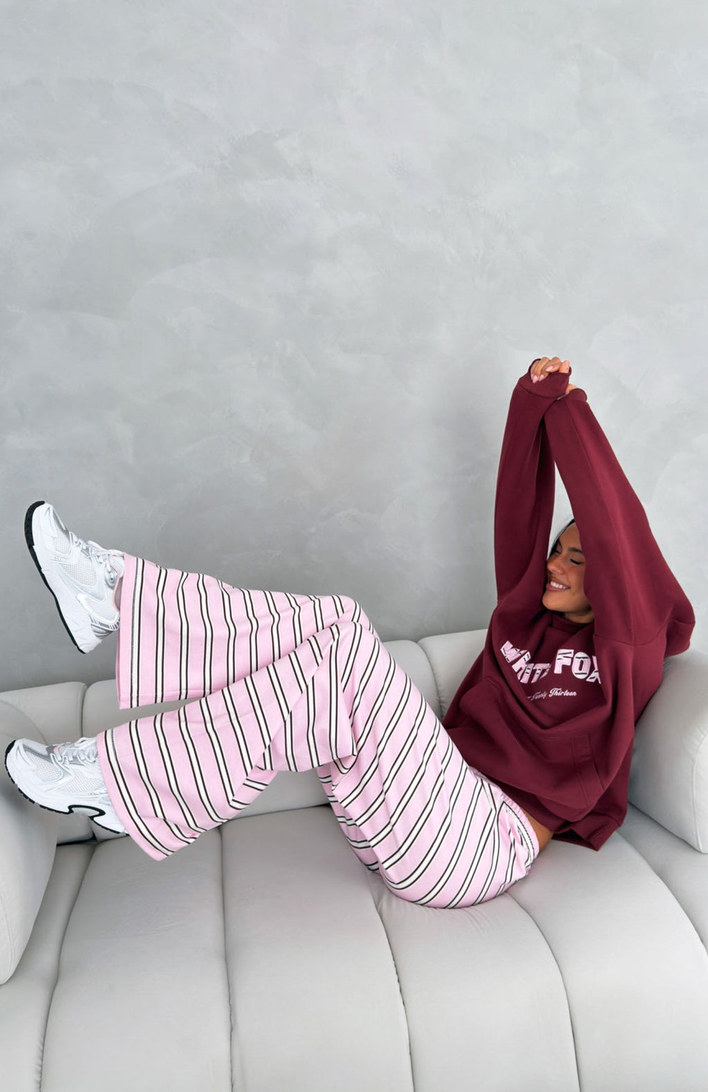 Be Good To Me Track Pants Pink Stripe