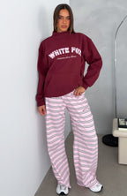 Be Good To Me Track Pants Pink Stripe
