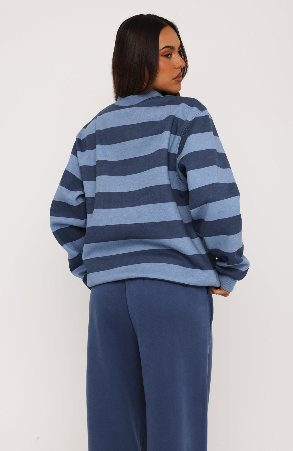 Before It's Too Late V Neck Oversized Sweater Navy/Blue