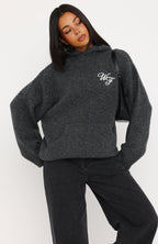 Benedita Hooded Knit Sweater Grey