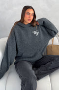 Benedita Hooded Knit Sweater Grey