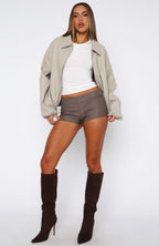 Don't Save Her Low Rise Shorts Chocolate