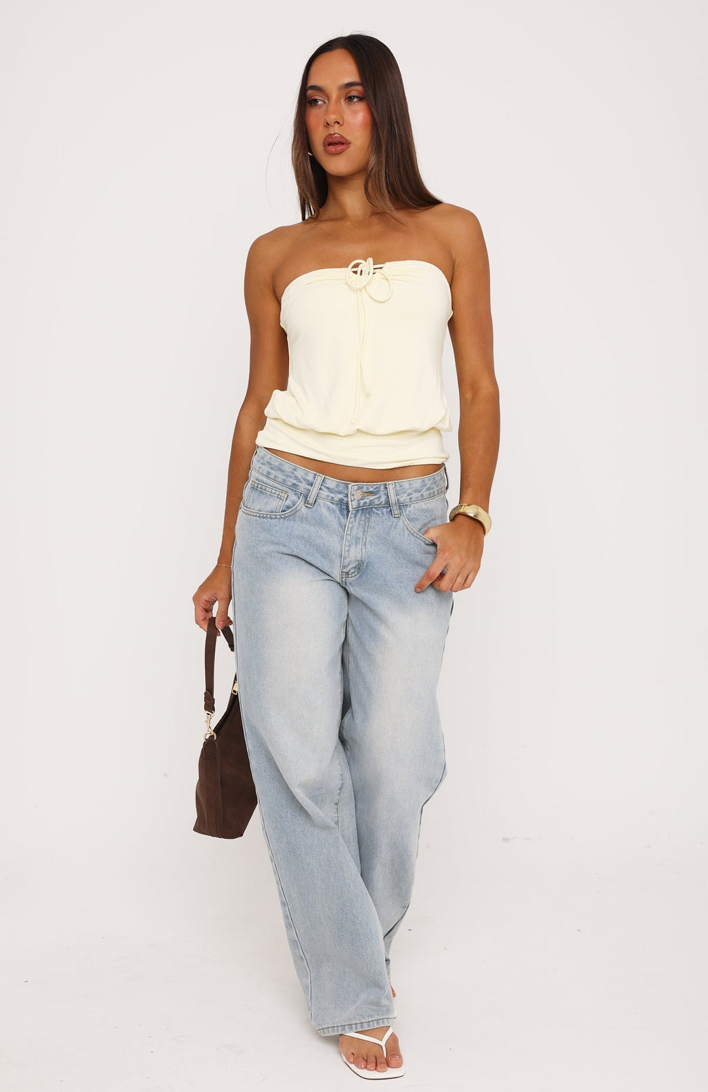 Call Me Maybe Strapless Top Butter