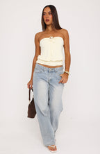 Call Me Maybe Strapless Top Butter