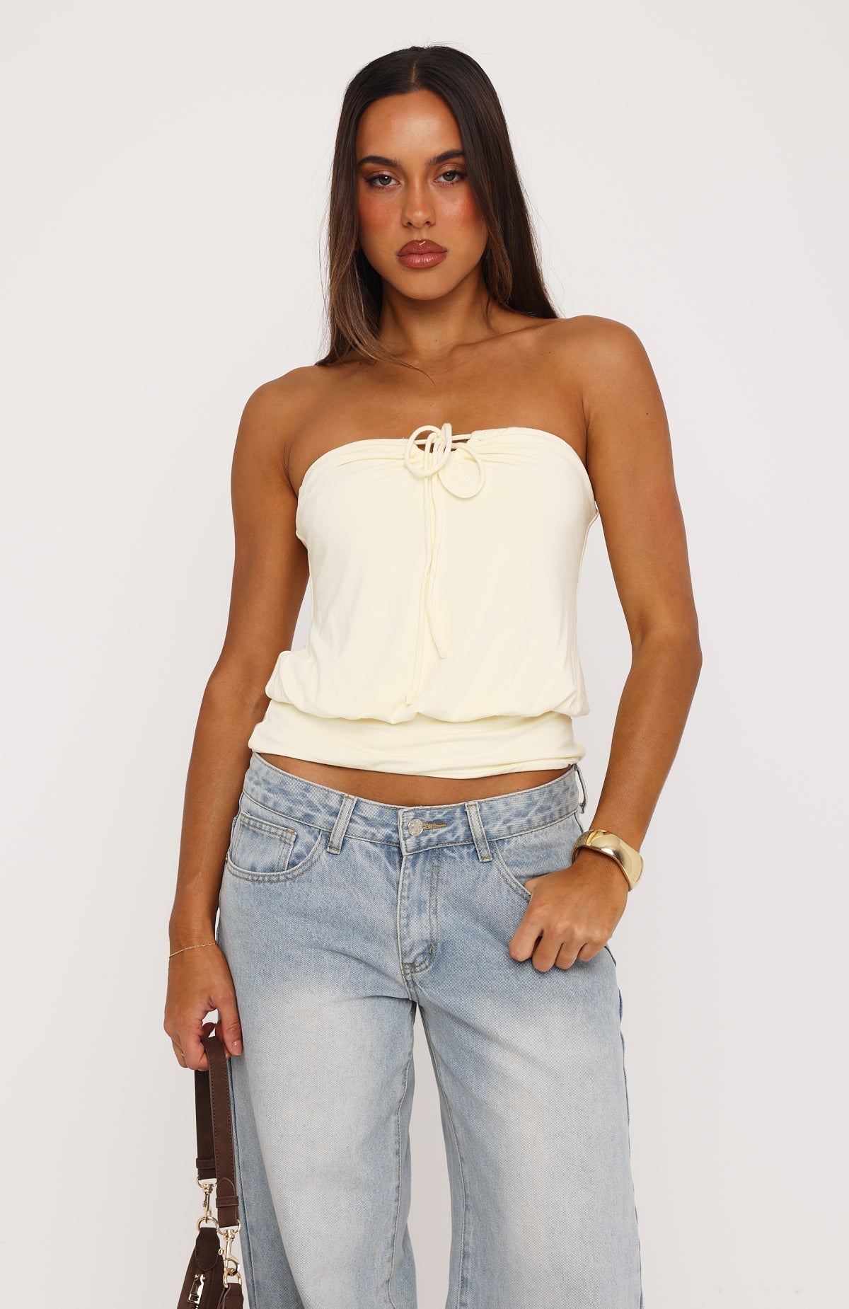 Call Me Maybe Strapless Top Butter