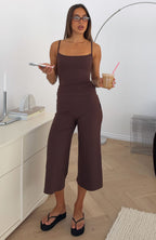 Can't Go Wrong Wide Leg Capri Chocolate