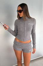 Cheated Myself Foldover Booty Shorts Grey Marle