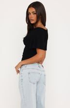 Cool Down Short Sleeve Top Black