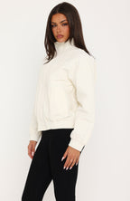 Cool Vibe Funnel Neck Jacket Off White