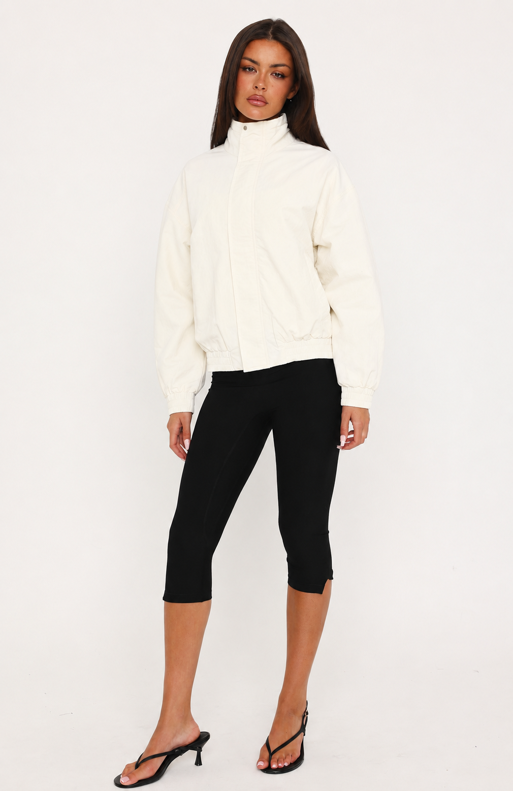 Cool Vibe Funnel Neck Jacket Off White