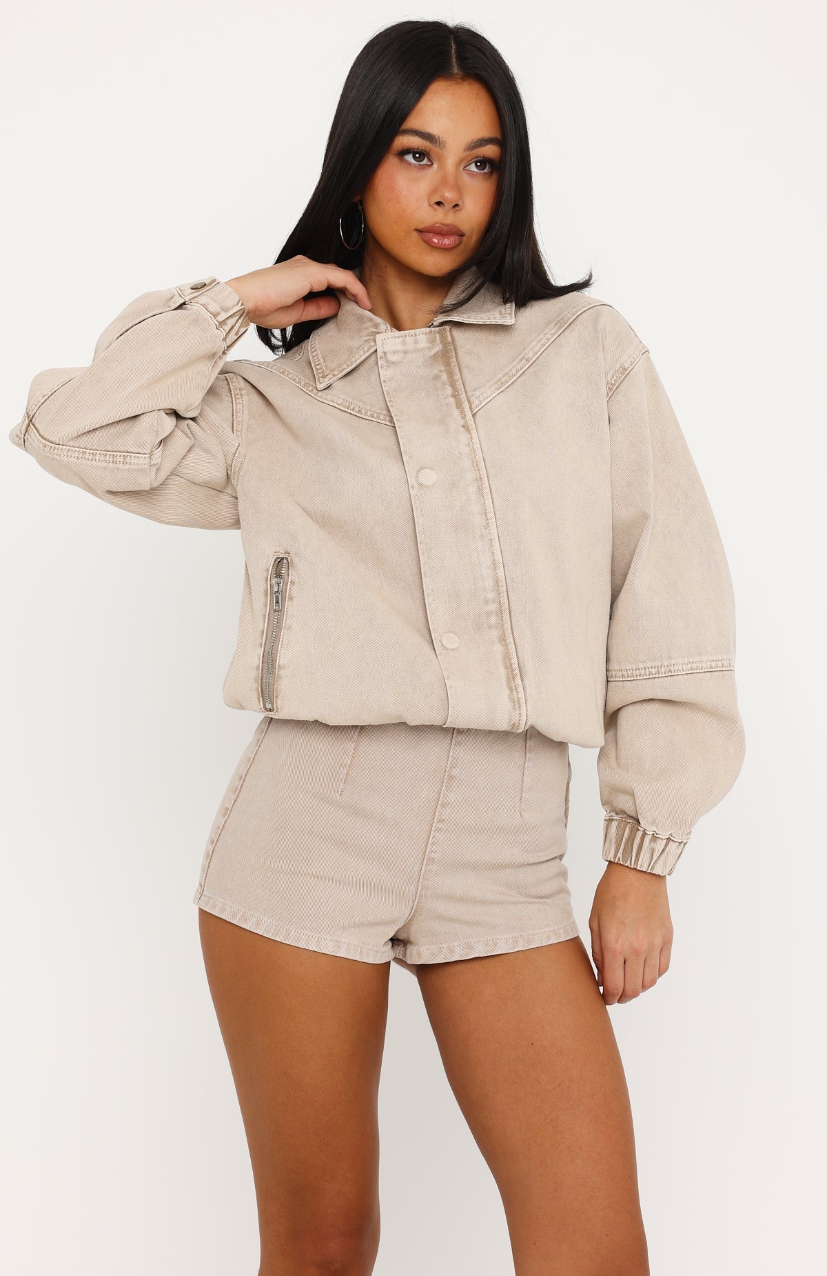 Cooler Than You Denim Shorts Sesame Wash