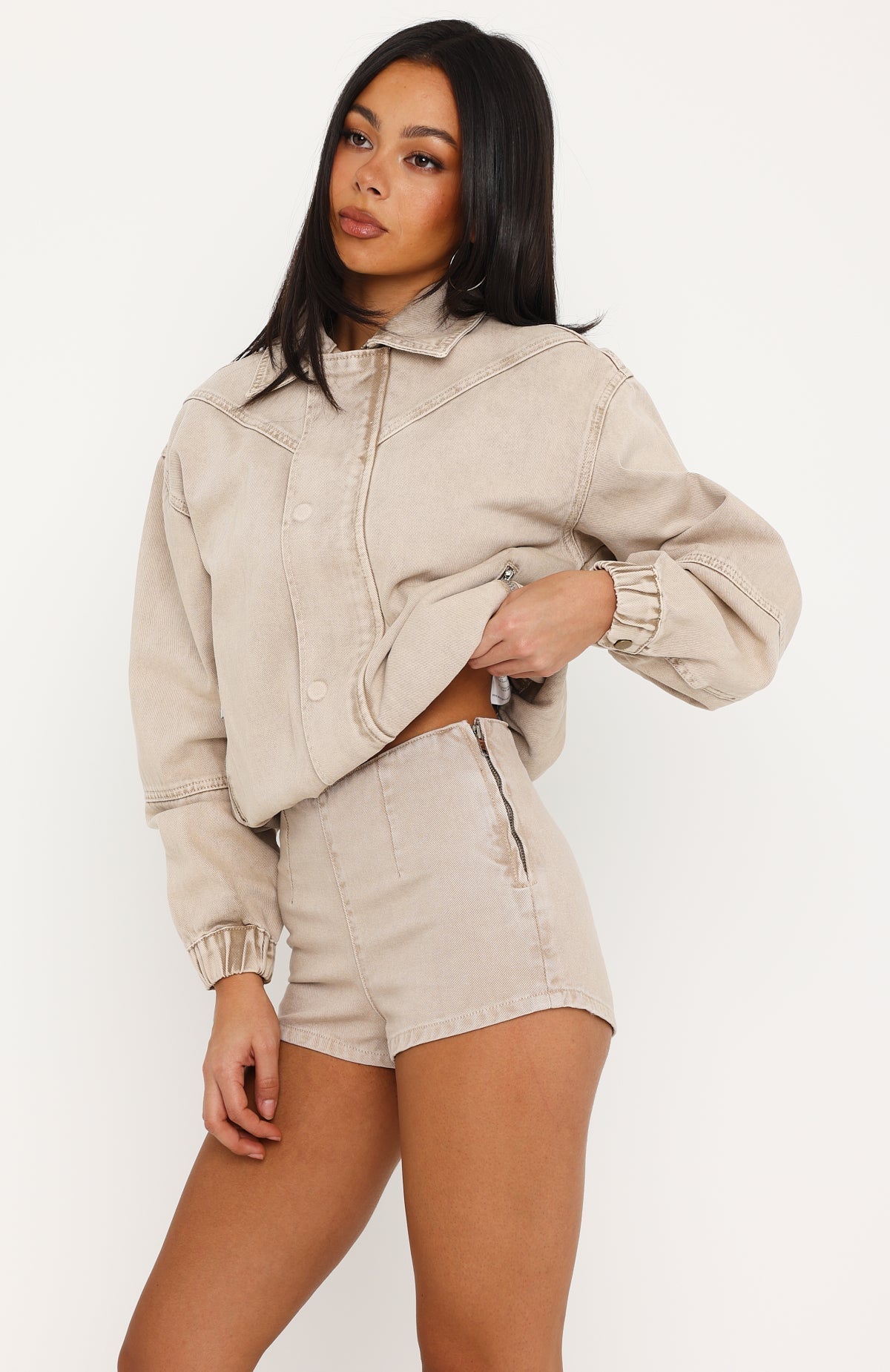 Cooler Than You Denim Shorts Sesame Wash