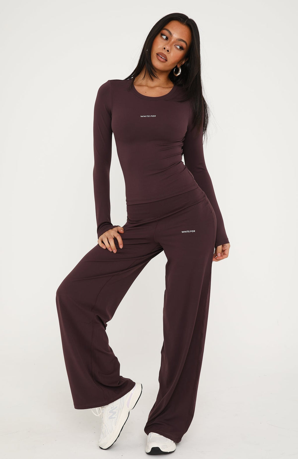 Core Strengths Wide Leg Pants Plum