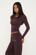 Core Strengths Long Sleeve Baby Tee Plum