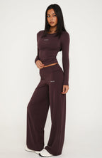 Core Strengths Wide Leg Pants Plum