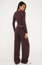 Core Strengths Wide Leg Pants Plum