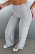Crushing Wide Leg Leggings Grey Marle