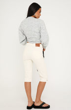 Cynthia High Rise Capri Jeans Cream Wash