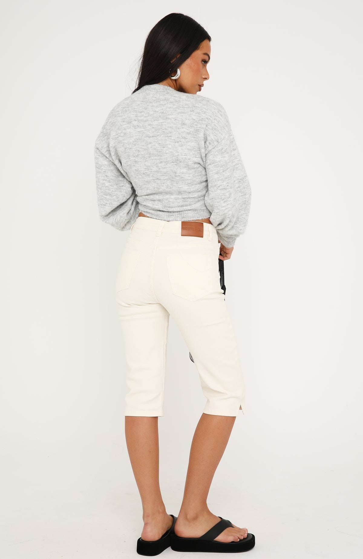 Cynthia High Rise Capri Jeans Cream Wash