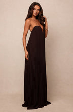 Daydream Feeling Strapless Maxi Dress Chocolate