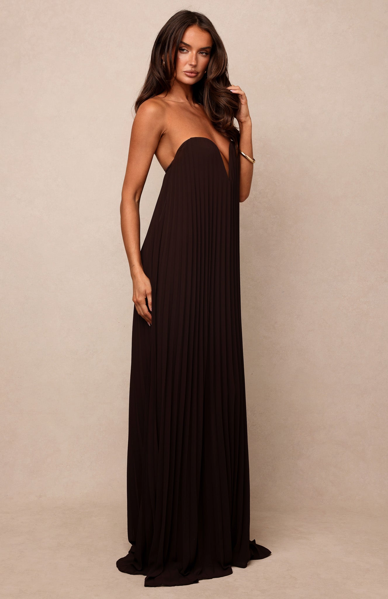 Daydream Feeling Strapless Maxi Dress Chocolate