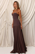 Delicate Heart Maxi Dress Chocolate