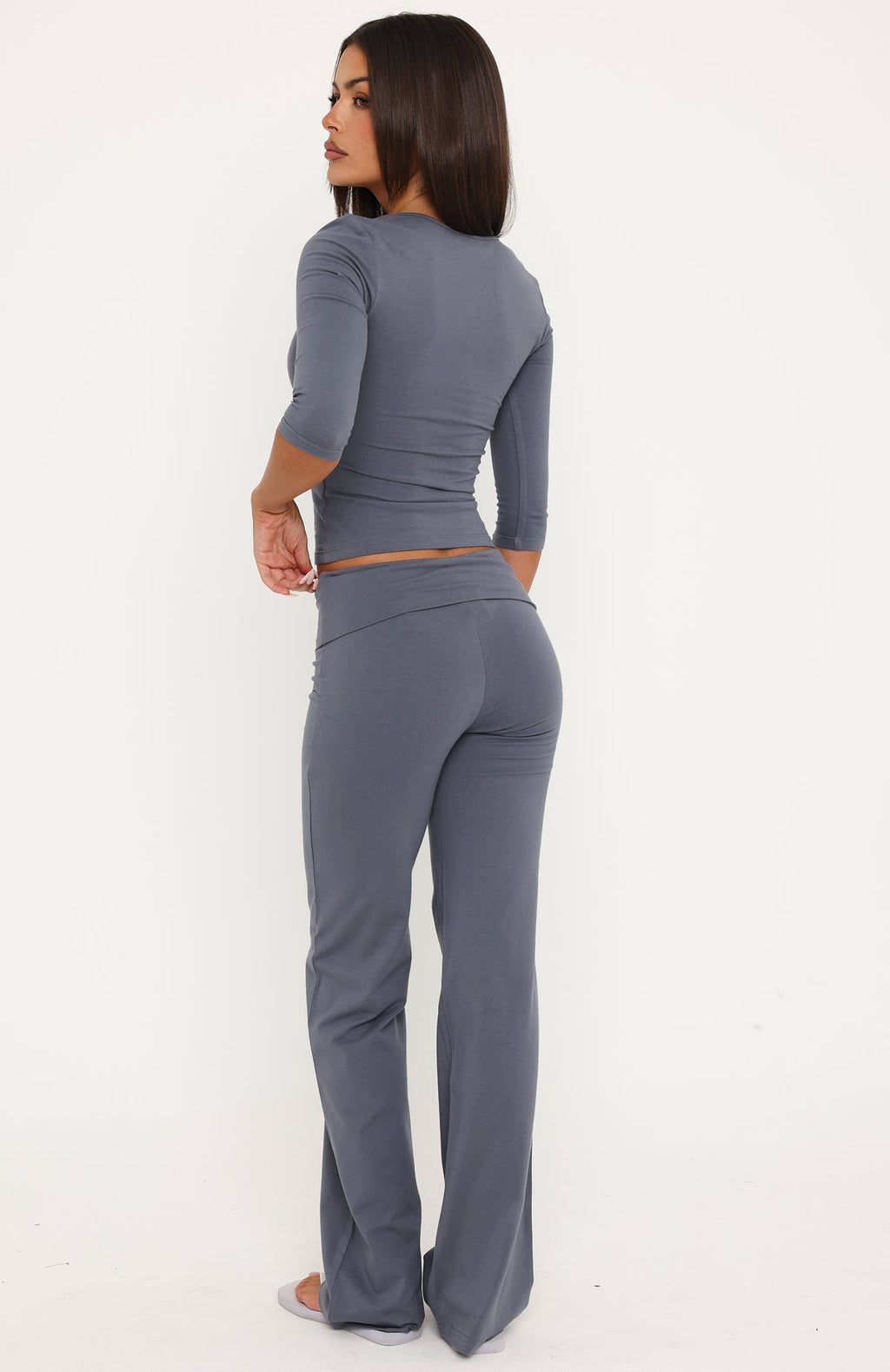 Don't Take It Seriously Fold Over Pants Slate Grey
