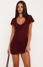 All Is Ours Mini Dress Wine