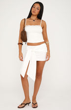 Easy Love Lace Trim Tank Top Off White