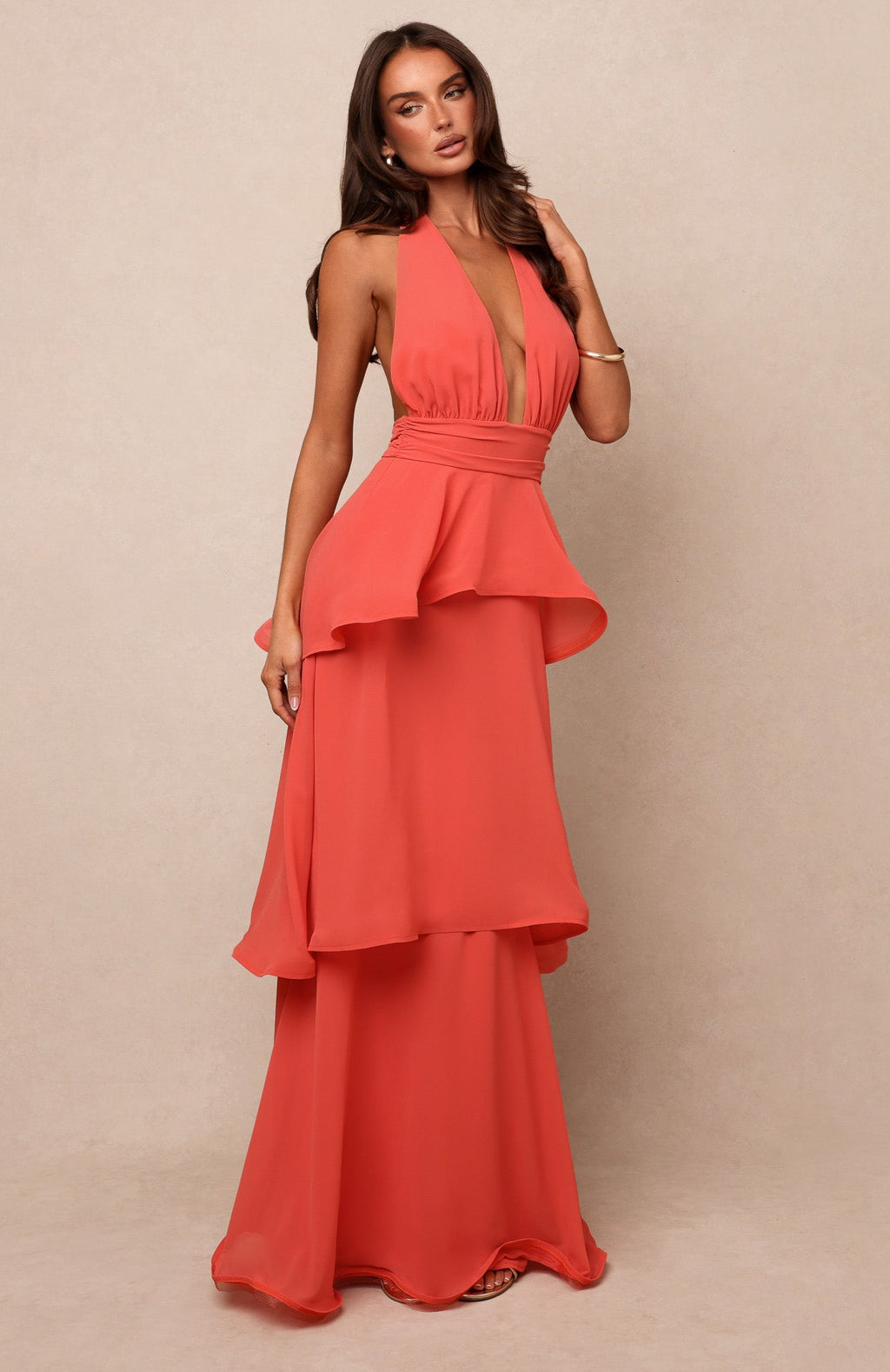 Fairytale Crush Maxi Dress Coral