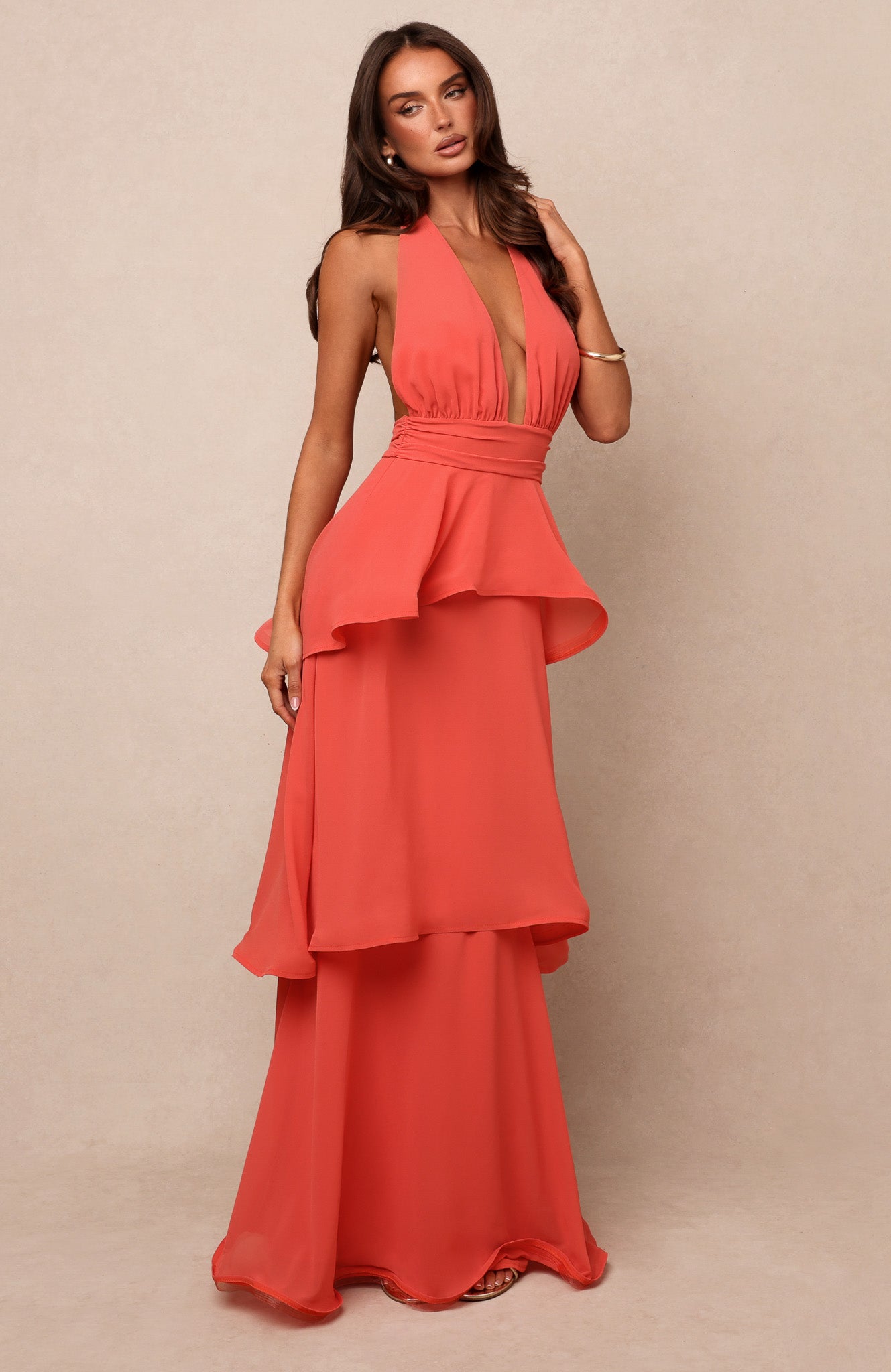 Fairytale Crush Maxi Dress Coral
