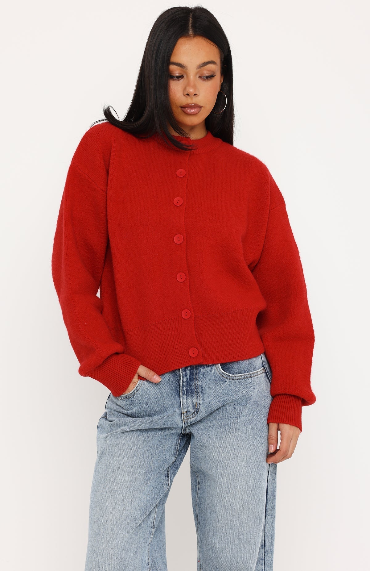 Filipa Knit Cardigan Red