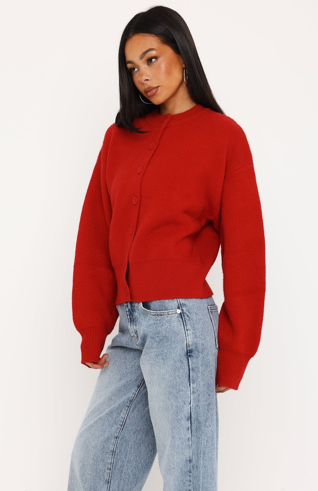 Filipa Knit Cardigan Red