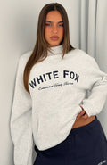 Found It Out Mock Neck Sweater Grey Marle