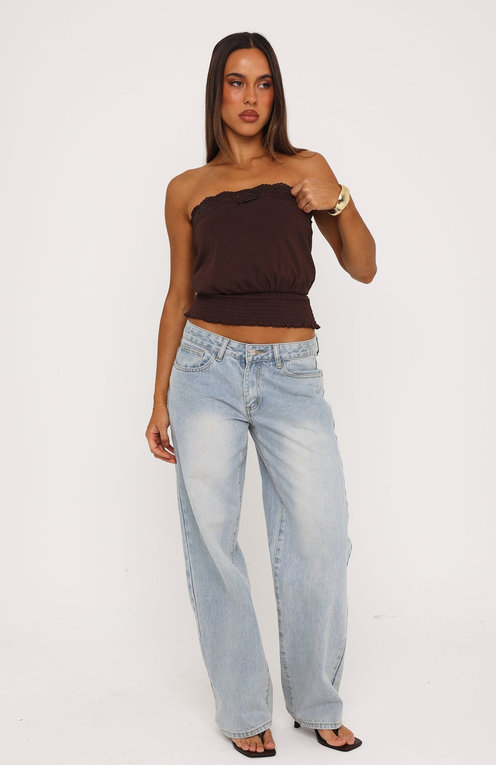 Fresh Cutie Strapless Top Chocolate