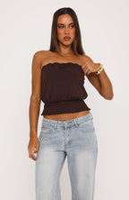 Fresh Cutie Strapless Top Chocolate