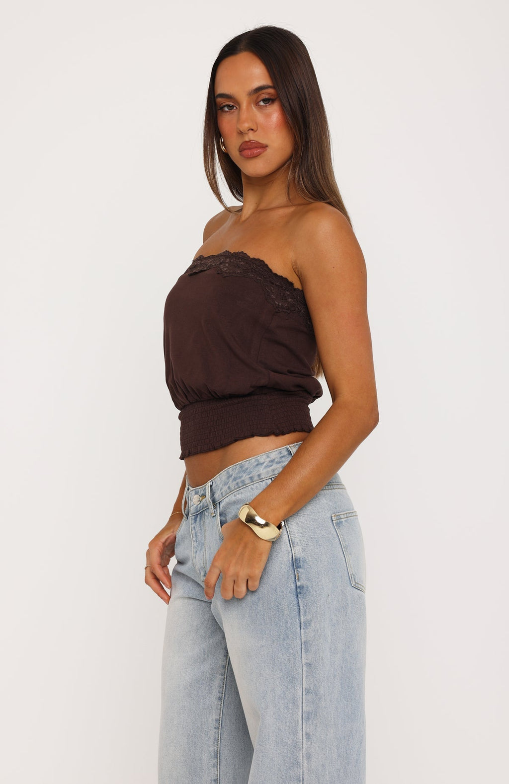 Fresh Cutie Strapless Top Chocolate