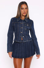 Ayla Denim Mini Skort Dark Blue Wash