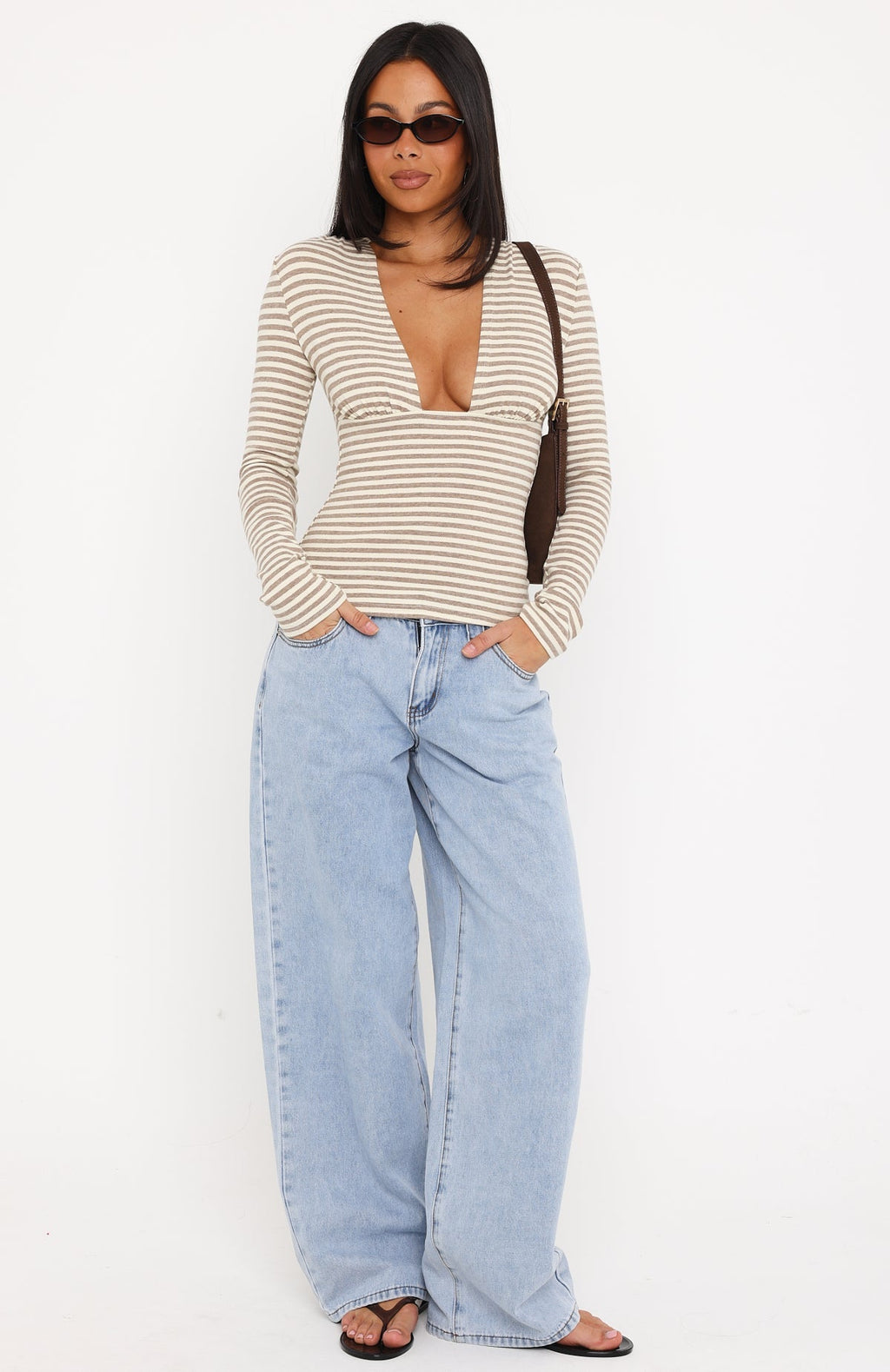 Gentle Glow Long Sleeve Top Oat/Cream Stripe