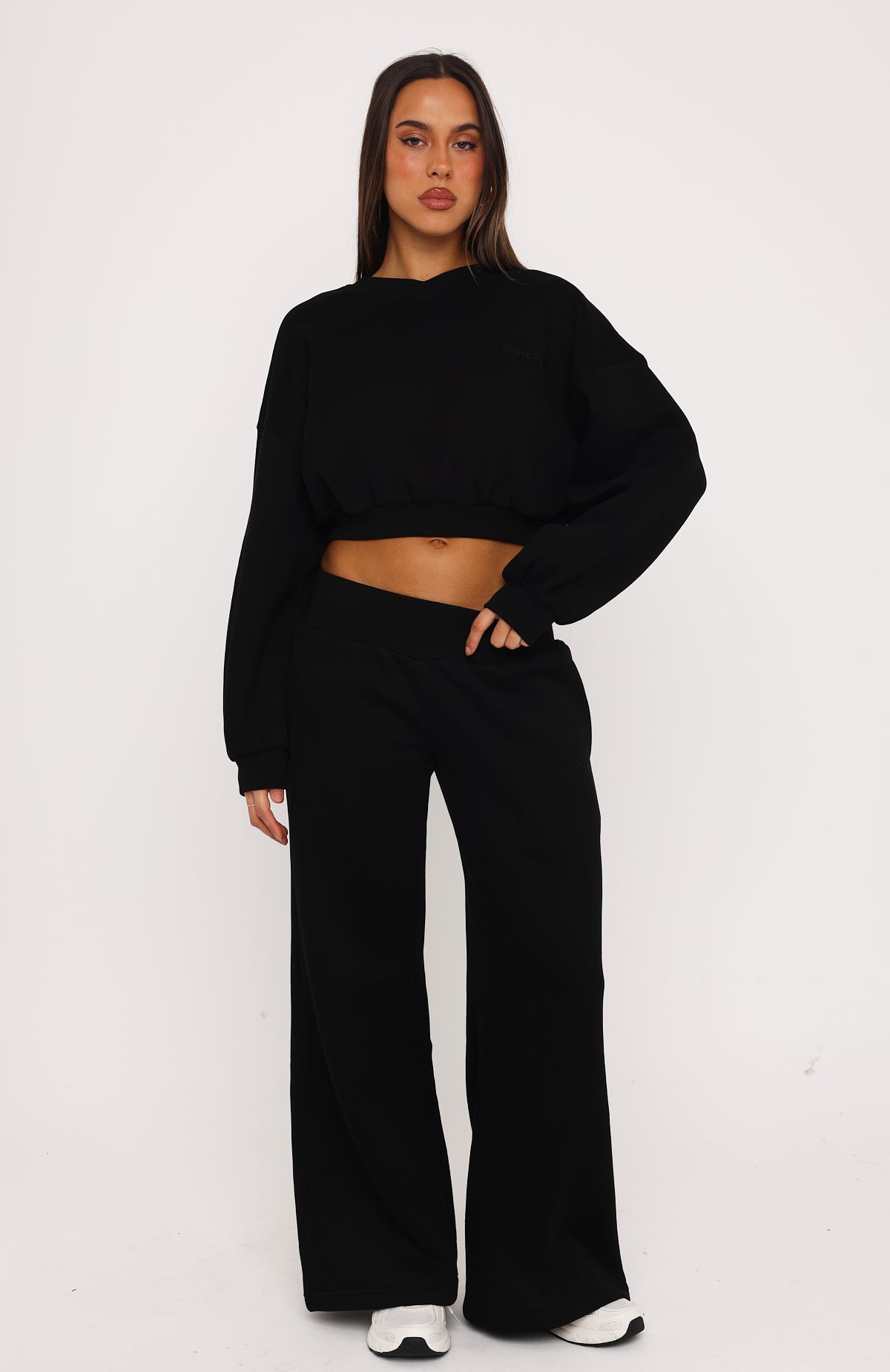 Give You A Break Cropped V Neck Boxy Sweater Black