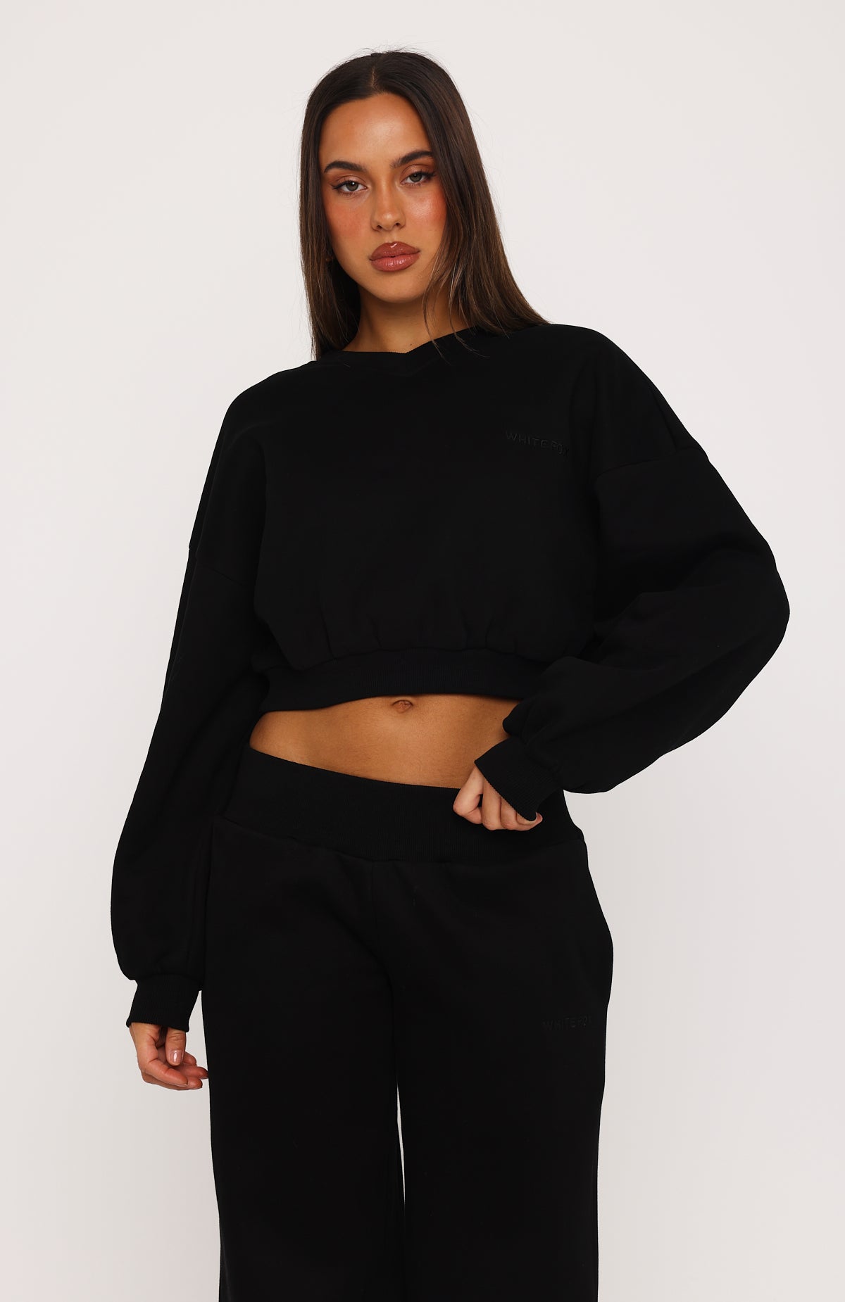 Give You A Break Cropped V Neck Boxy Sweater Black